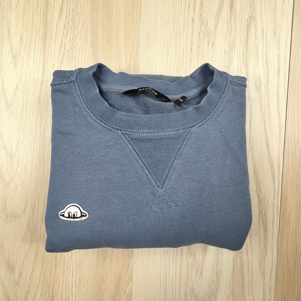 Radmor Long Sleeve Pullover Crewneck Sweater Mens Size Small Light Blue